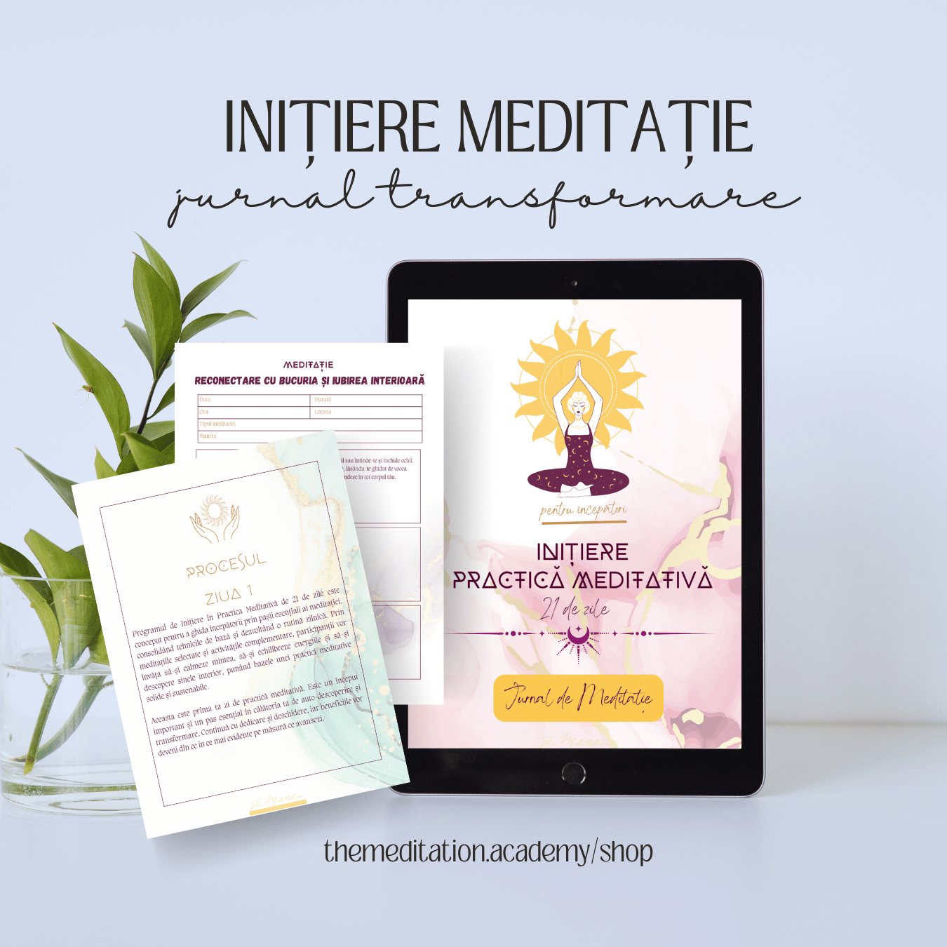 Jurnal de Meditație și Conectare – Program de Inițiere în Meditație (pentru începători) 150 pagini